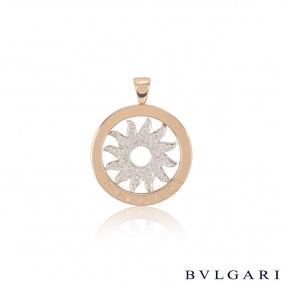 Bvlgari White & Rose Gold Diamond Tondo Pendant Bvlgari White & Rose Gold Diamond Tondo Pendant